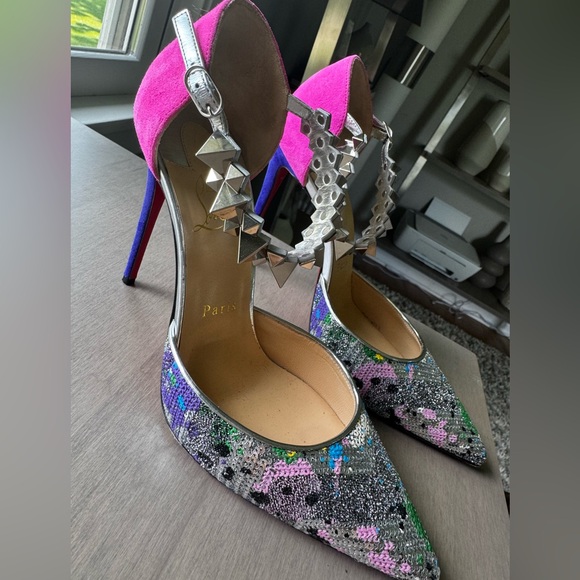 Christian Louboutin multi-colored Heel Shoes EU 38.5 - Picture 4 of 11